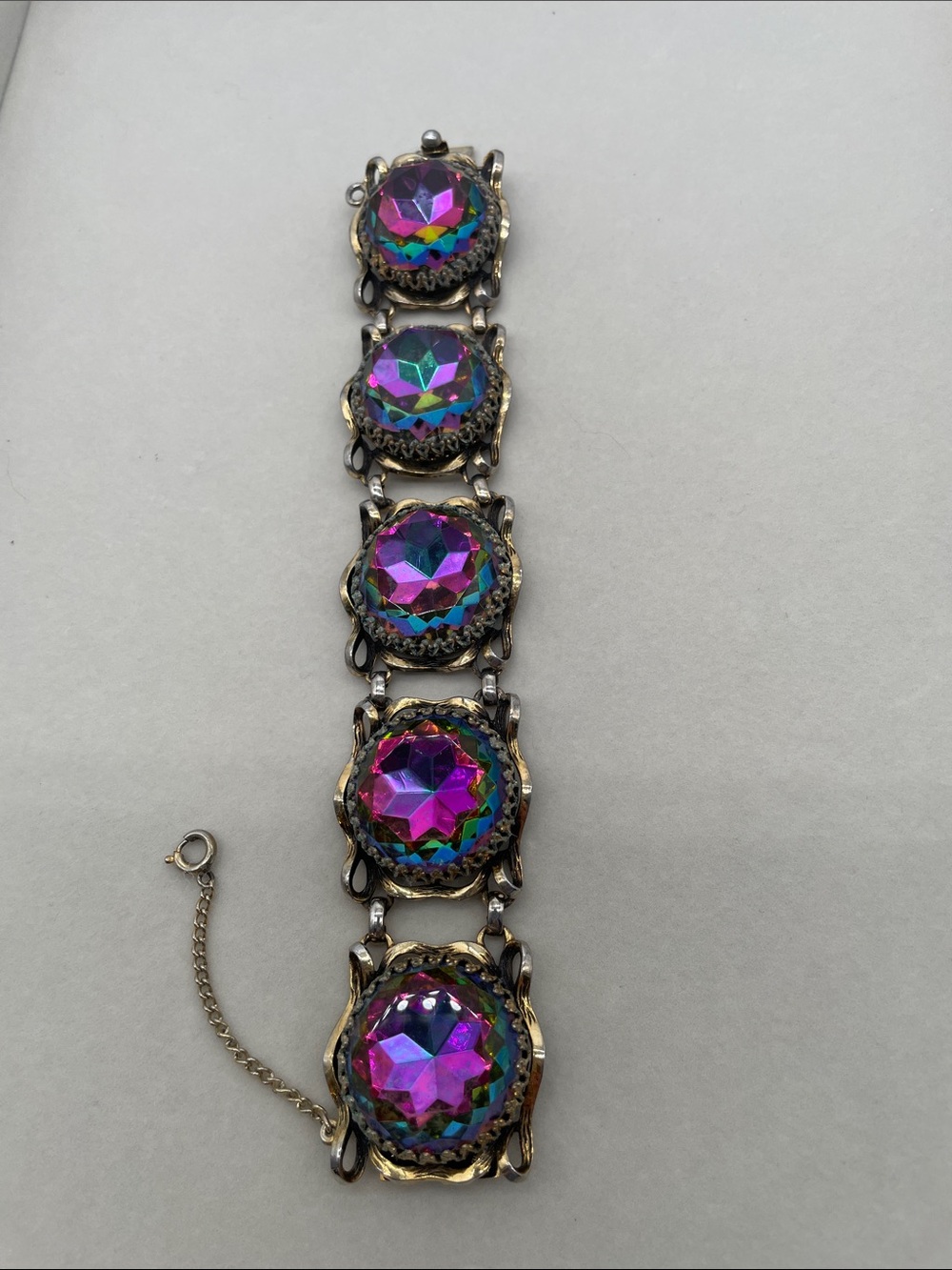 Schiaparelli Iridescent Multi-Stone Statement Bracelet - Purple Pink
